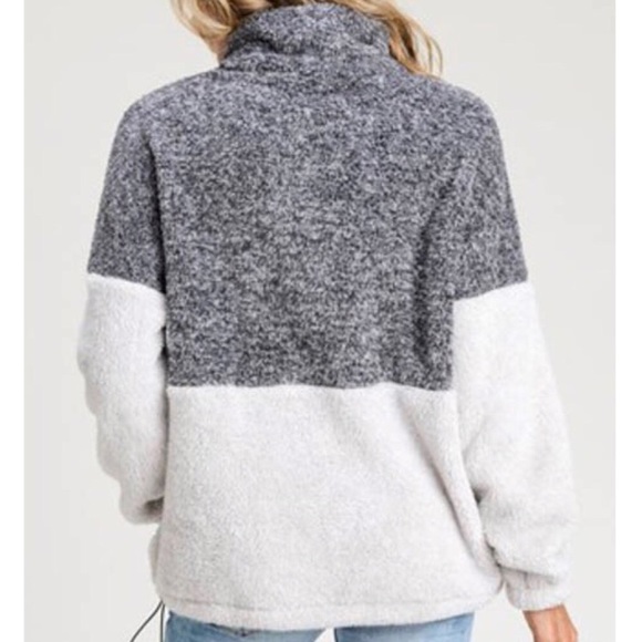 1 Left! - Gray & White Fuzzy Pullover - Picture 3 of 5